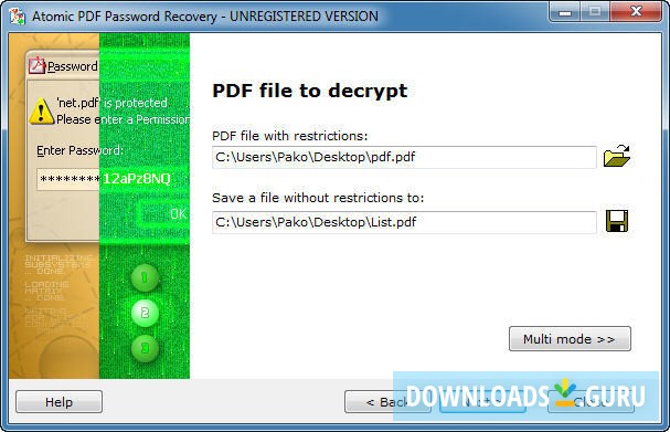 Atomic PDF Password Recovery