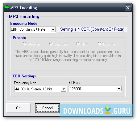 Encoding options