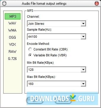 MP3 Output Settings