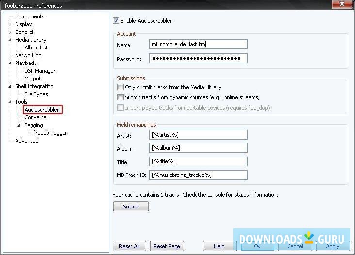 Audioscrobbler for foobar2000