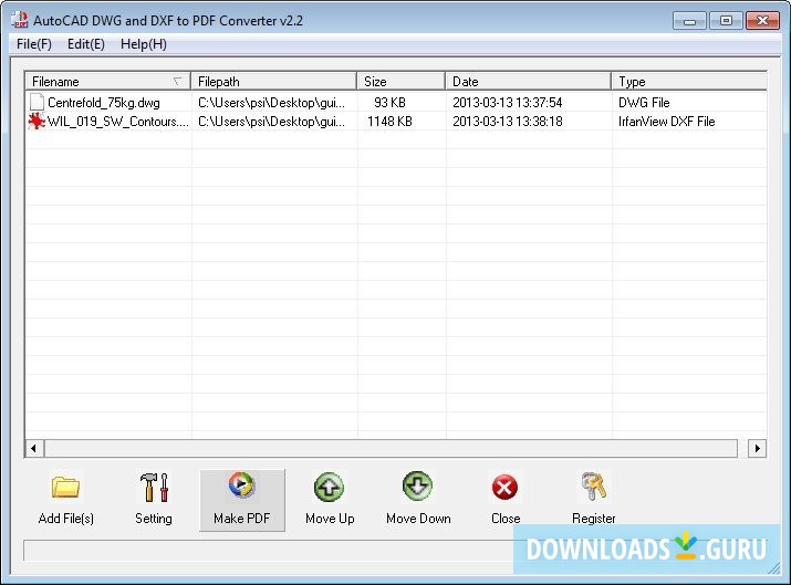 AutoCAD DWG and DXF To PDF Converter