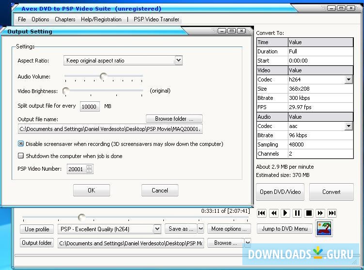 Avex DVD to PSP Video Suite