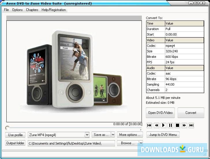 Avex DVD to Zune Video Suite