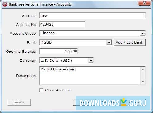 Adding bank accounts.
