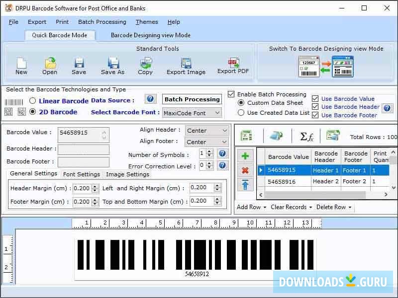 Barcode Generator for Post Office