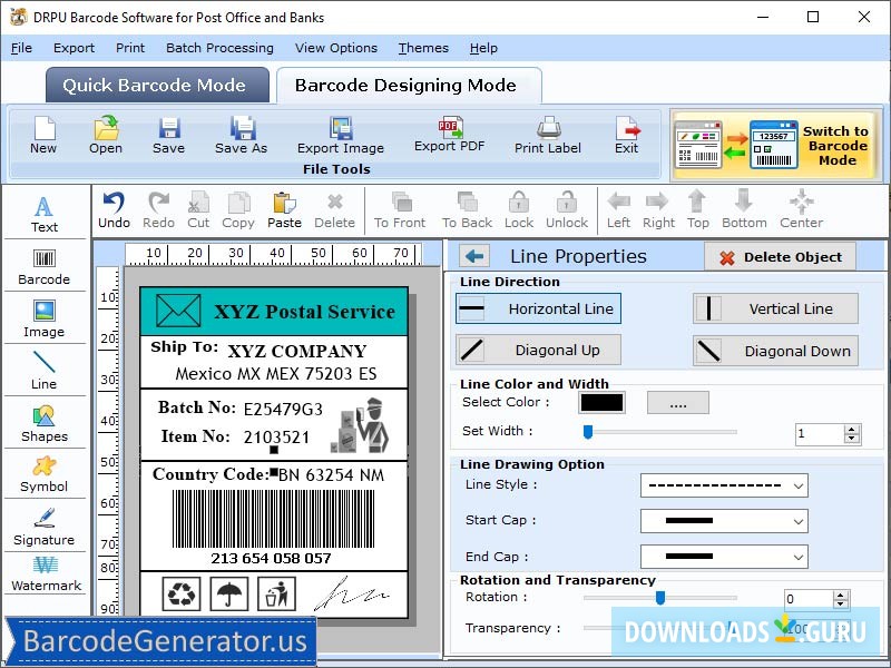 Barcode Generator for Post Office