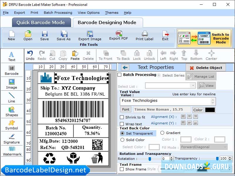 Barcode Label Maker Software