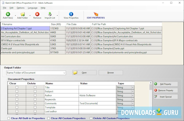 Batch Edit Office Properties