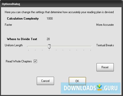 Bible Reading Plan Generator-Settings