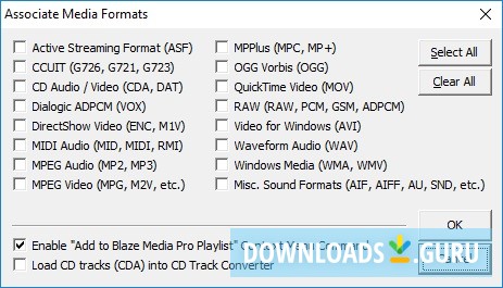 Associate Media Formats