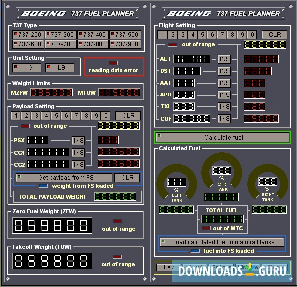 Boeing 737 Fuel Planner
