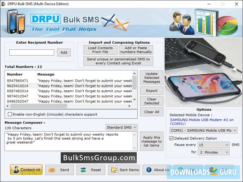 Bulk SMS Software (Multi-Device Edition)
