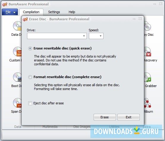 download the last version for windows BurnAware Pro + Free 16.8