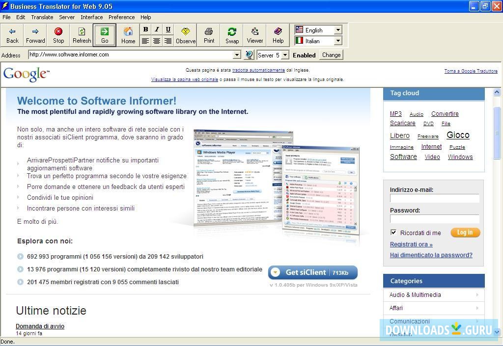 Translating English Website to Italian