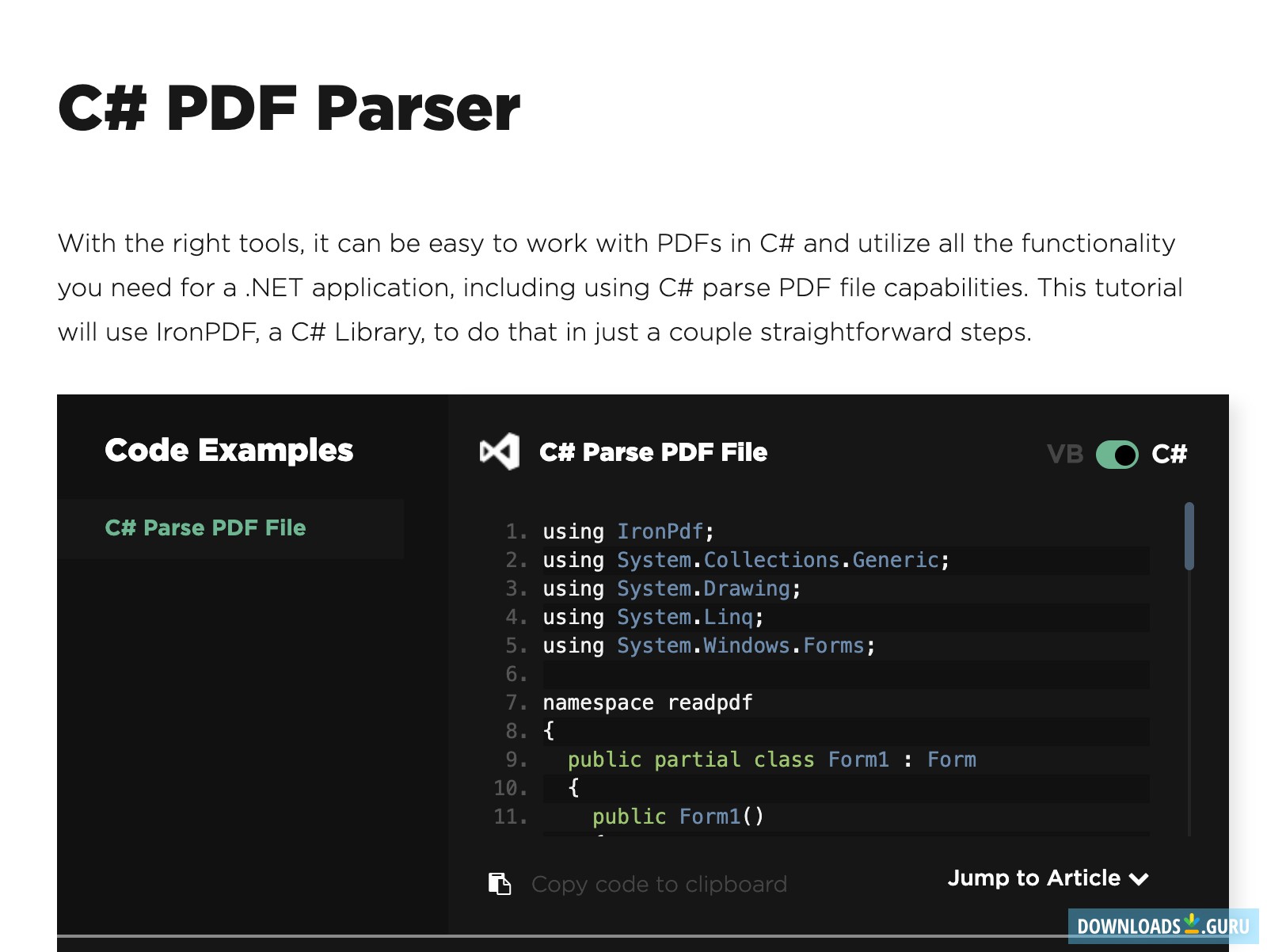 C# PDF Parser