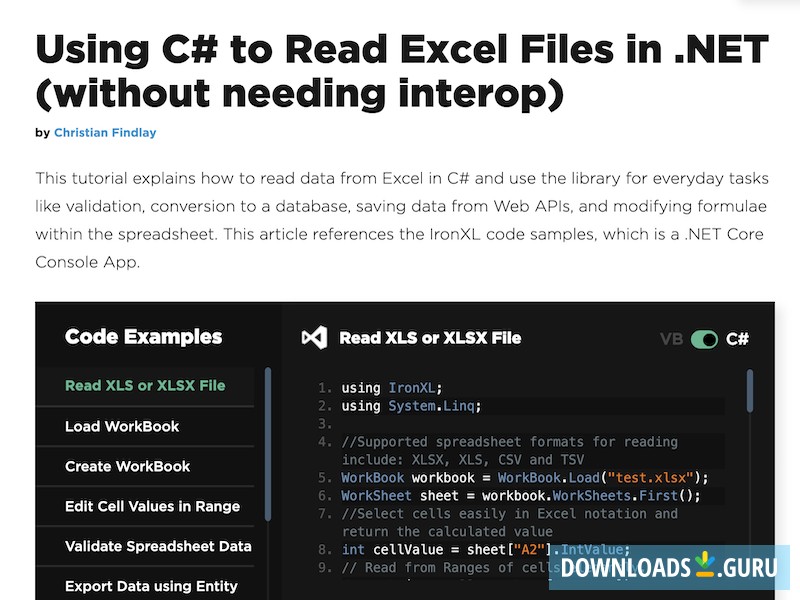C# Read Excel File