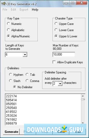 CD Key Generator
