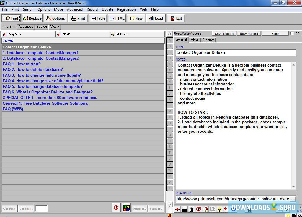 CONTACT ORGANIZER DELUXE