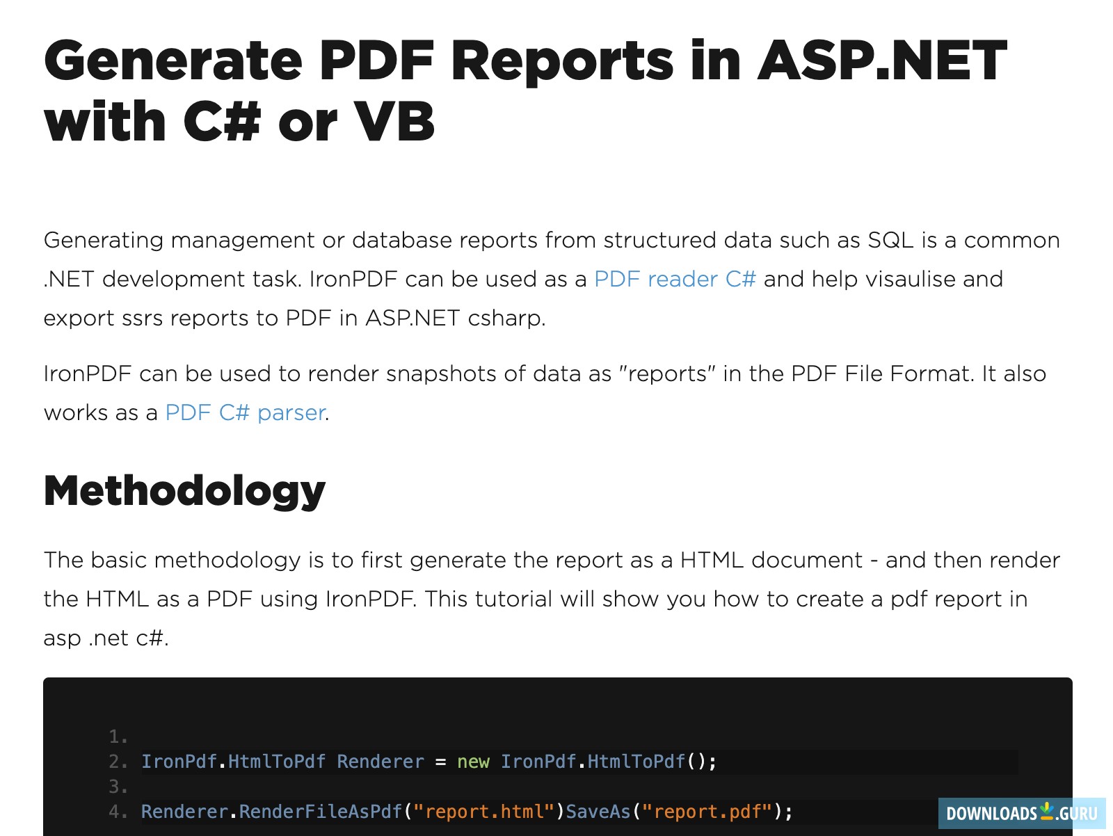 CSharp PDF Reports
