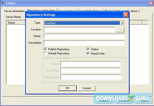 Add repository window