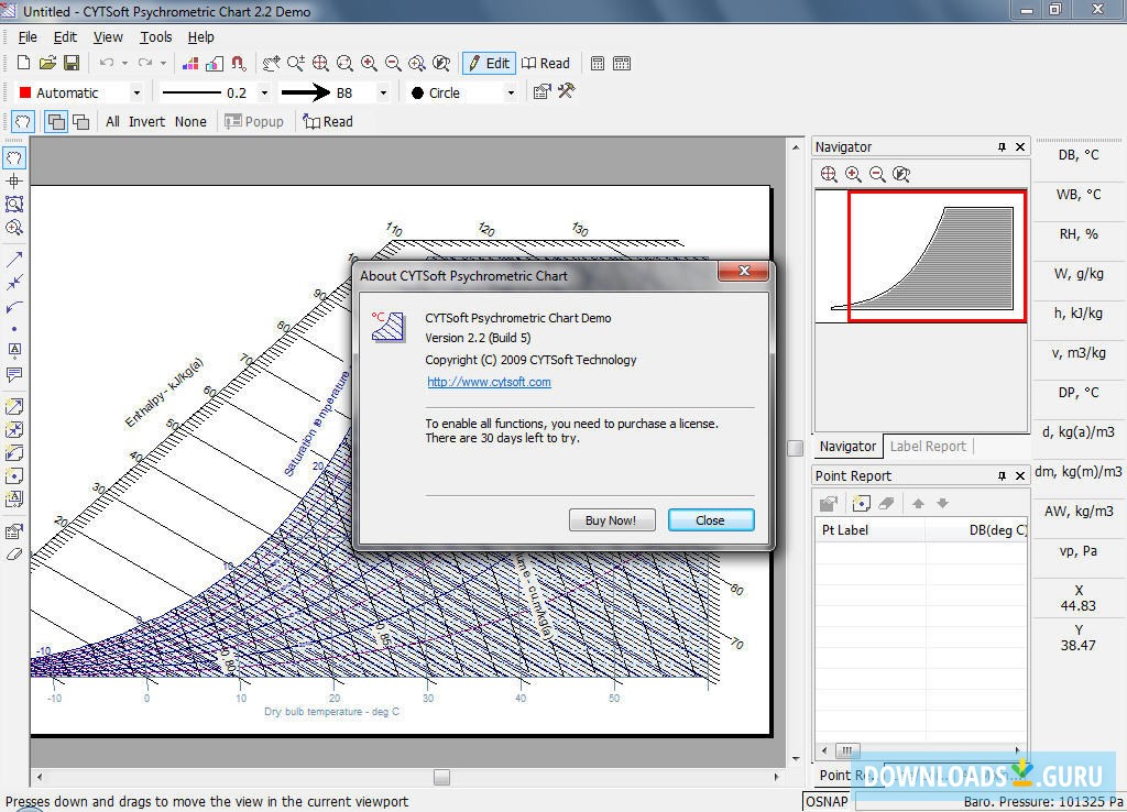 CYTSoft Psychrometric Chart Demo