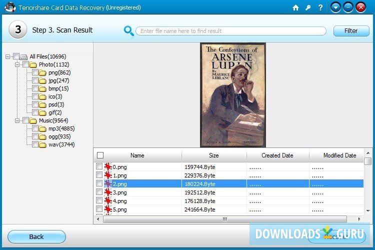 Scan Results with Image Preview