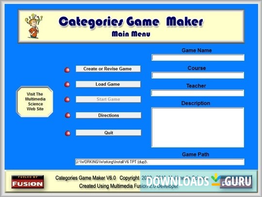 Categories Game Maker Demo