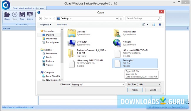 Cigati BKF File Repair Tool