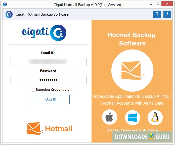 Cigati Hotmail Backup Software