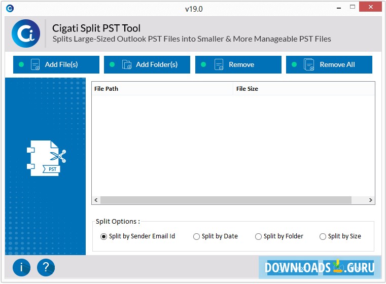Cigati Outlook PST Splitter
