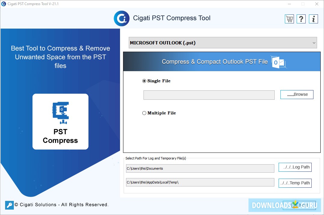 Cigati PST Compress Tool