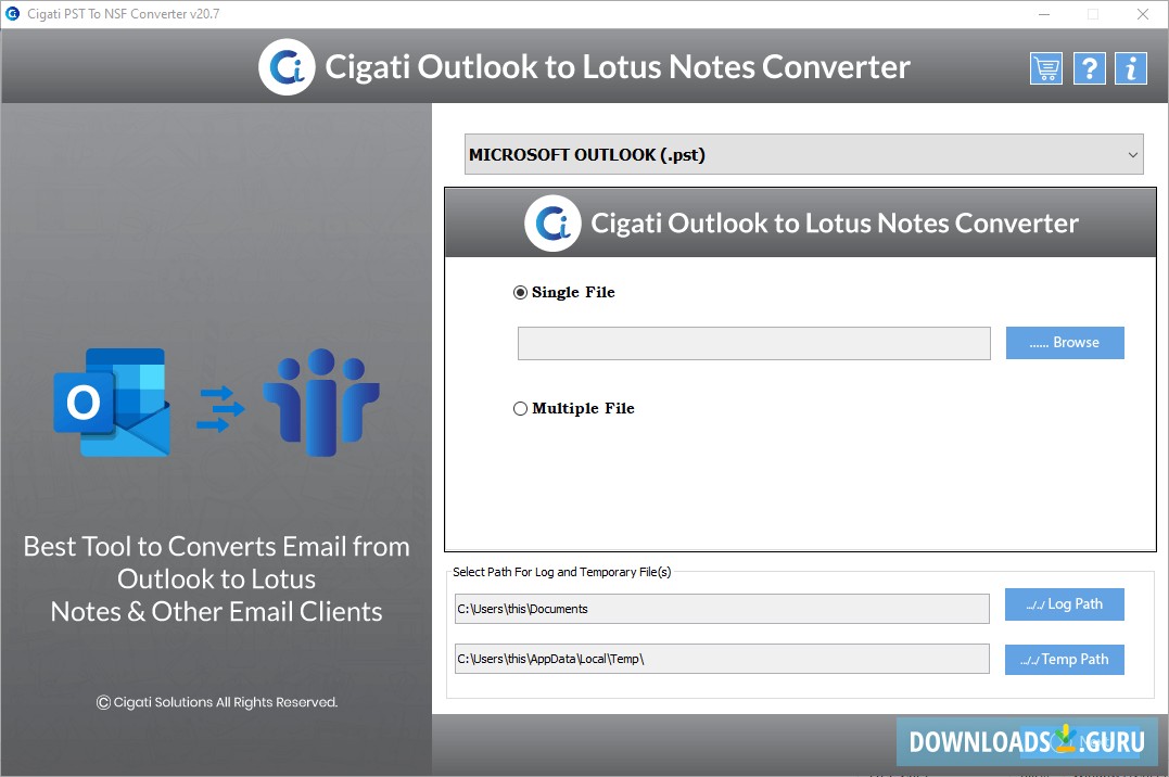 Cigati PST to NSF Converter