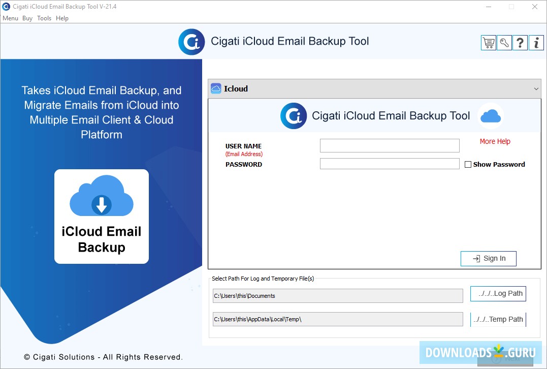 Cigati iCloud Email Backup Tool