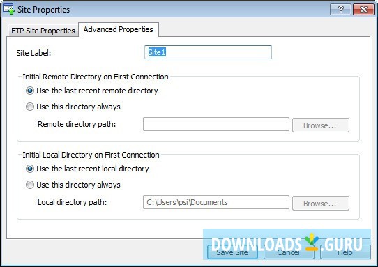 Advanced Site Properties