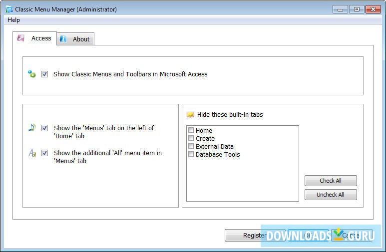 Classic Menu for Access 2010