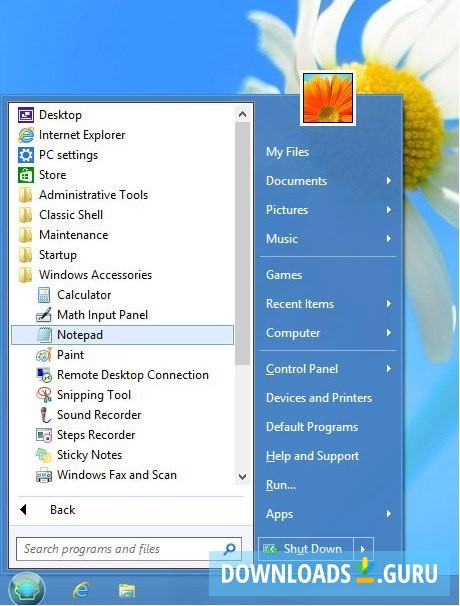 Start Menu Window