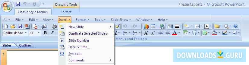Classic Style Menus and Toolbars for Microsoft PowerPoint 2007