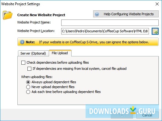 Website Project Settings