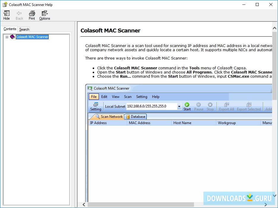 network mac address scanner