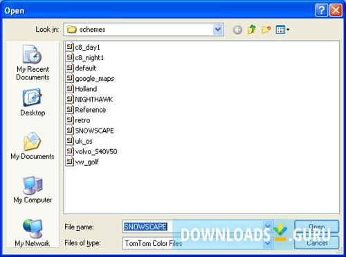 Open Scheme Screen