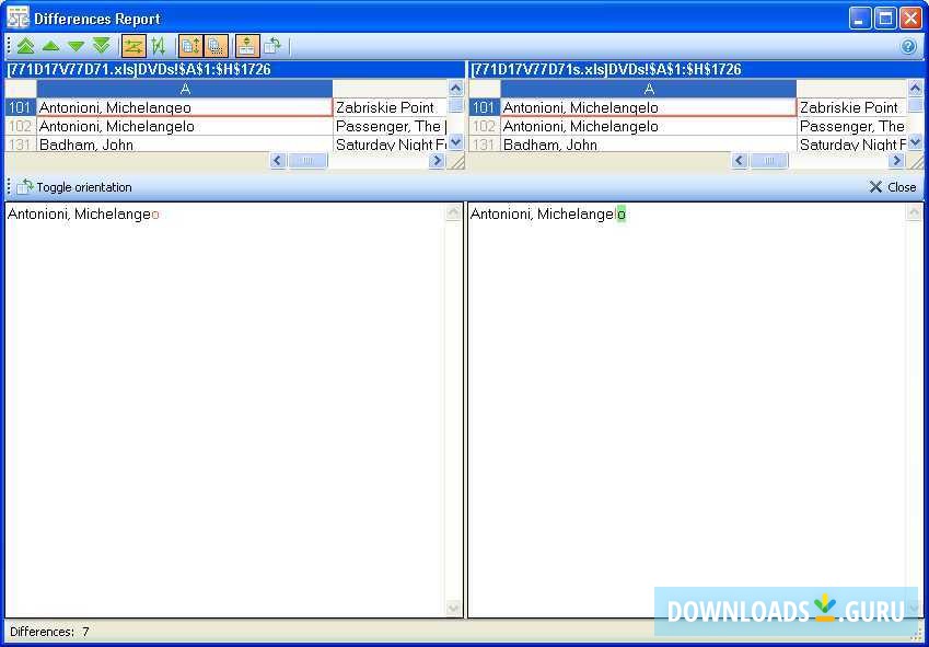Compare Spreadsheets for Excel