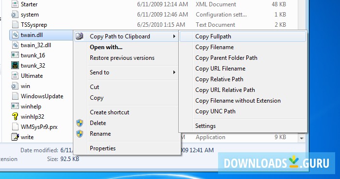 Copy path to Clipboard