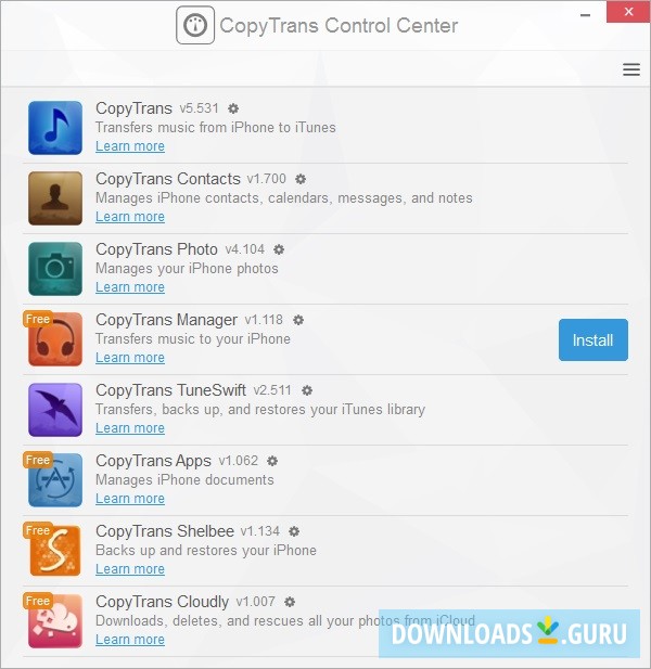 CopyTrans Control Center