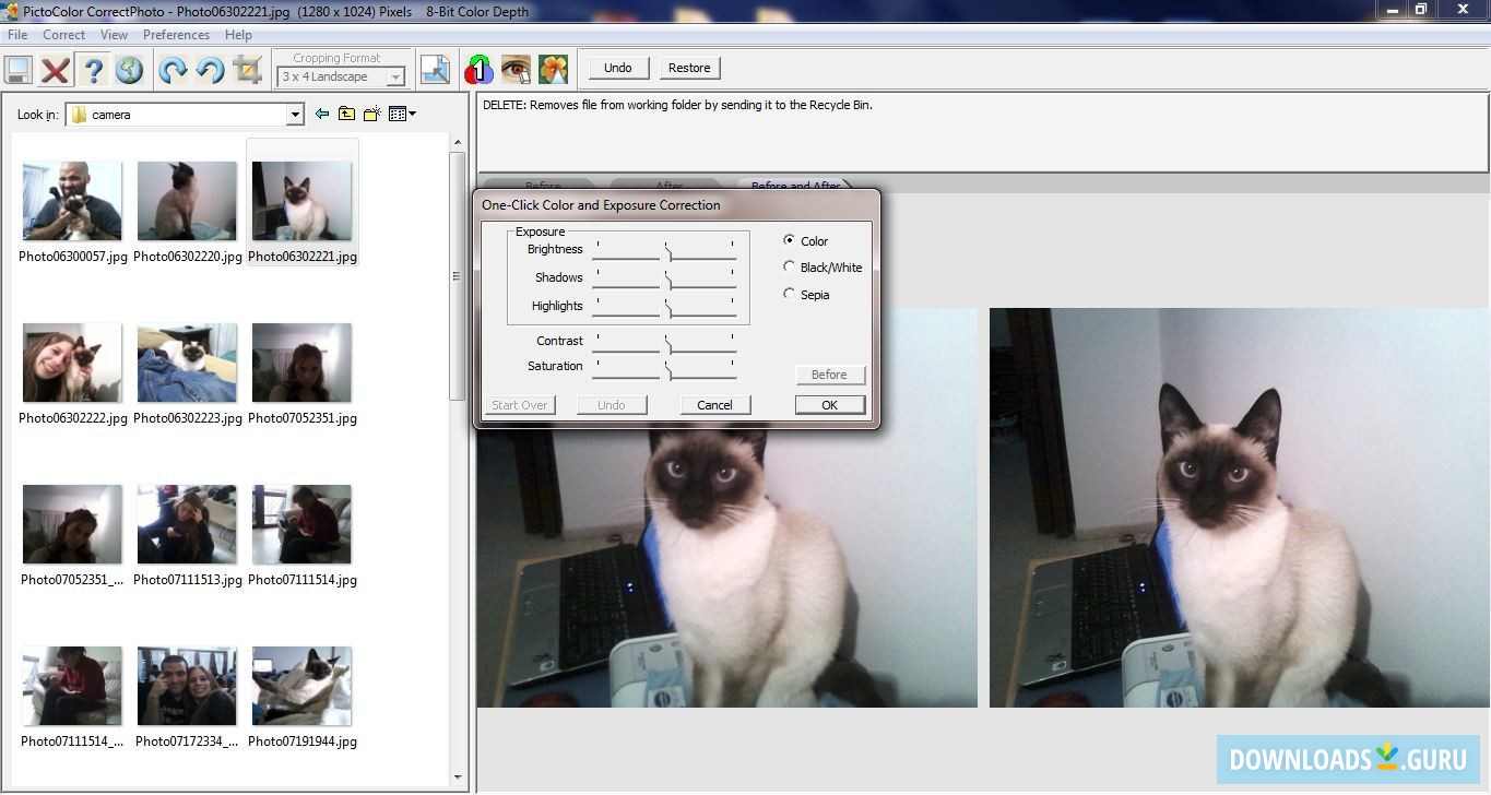 One-click color correction tool 