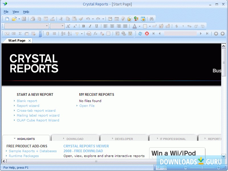 download crystal report 10