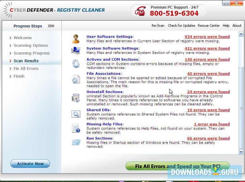 CyberDefender Registry Cleaner