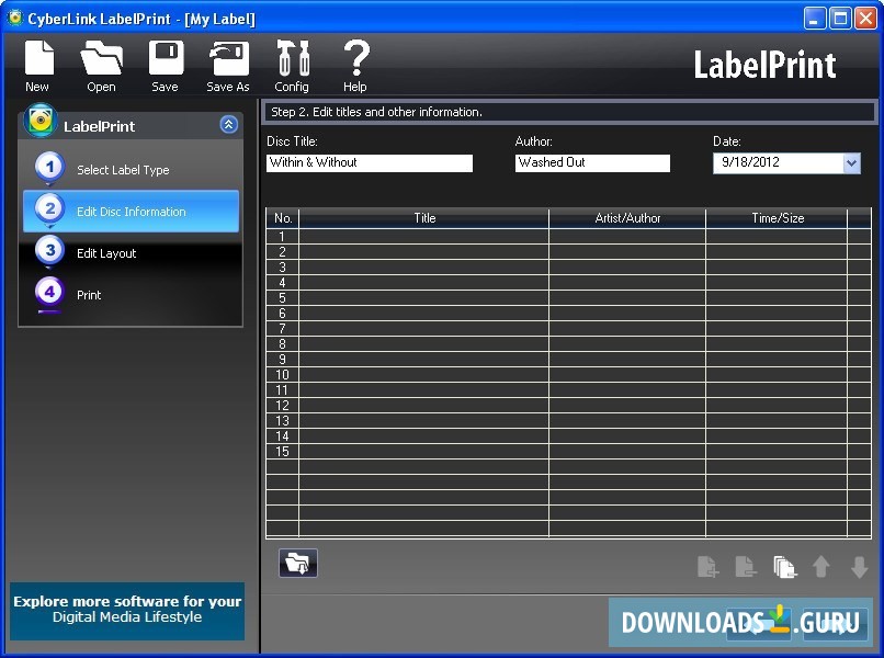 Edit Disc Information