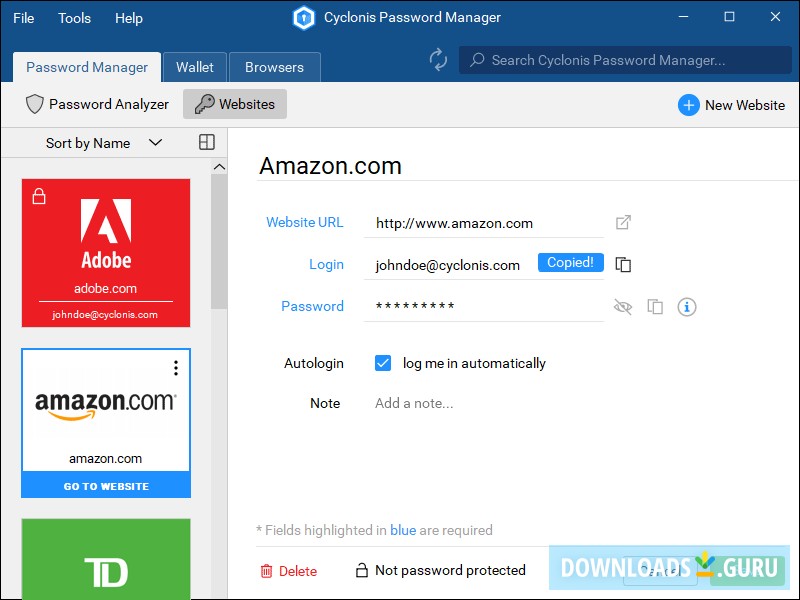 Cyclonis Password Manager