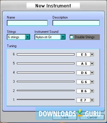 You can add your instrument's settings