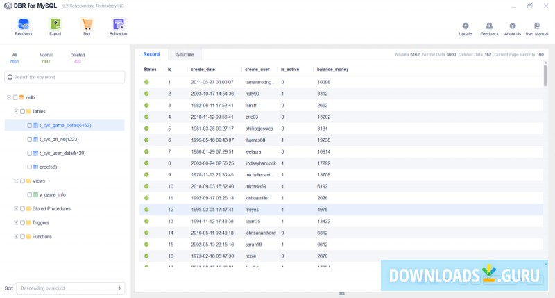 DBR for MySQL